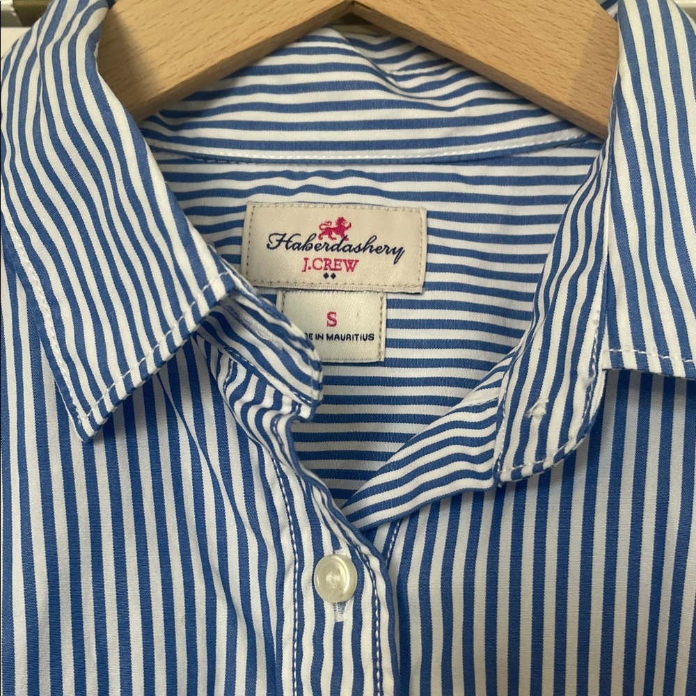 J.Crew Blue Striped Haberdashery Women's Shirt - Picture 4 of 4